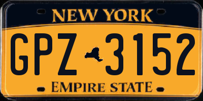 NY license plate GPZ3152