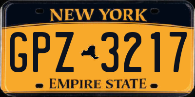 NY license plate GPZ3217