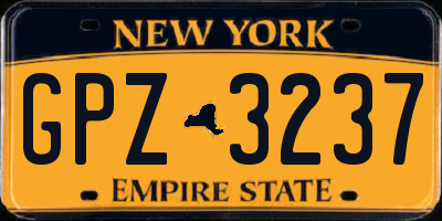 NY license plate GPZ3237