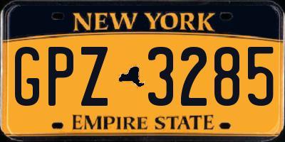 NY license plate GPZ3285