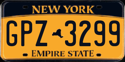 NY license plate GPZ3299