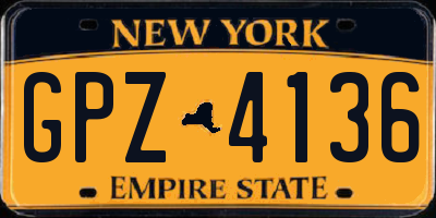 NY license plate GPZ4136