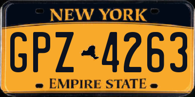 NY license plate GPZ4263