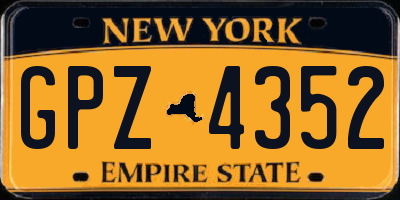 NY license plate GPZ4352