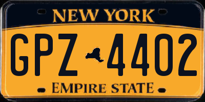 NY license plate GPZ4402