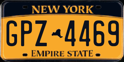 NY license plate GPZ4469