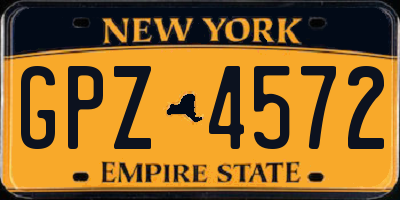 NY license plate GPZ4572