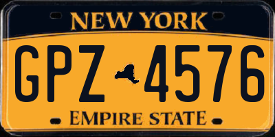NY license plate GPZ4576