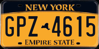NY license plate GPZ4615