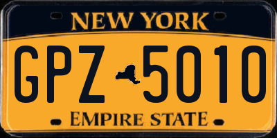 NY license plate GPZ5010