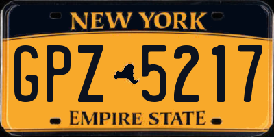 NY license plate GPZ5217