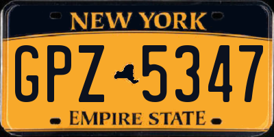NY license plate GPZ5347