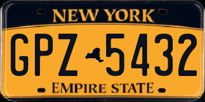 NY license plate GPZ5432