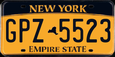 NY license plate GPZ5523