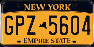 NY license plate GPZ5604
