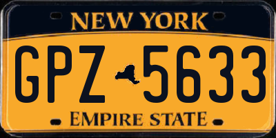 NY license plate GPZ5633