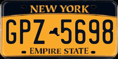 NY license plate GPZ5698
