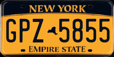 NY license plate GPZ5855