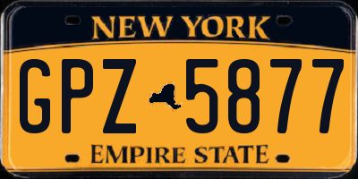 NY license plate GPZ5877
