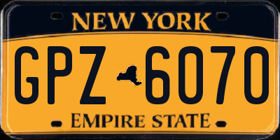 NY license plate GPZ6070