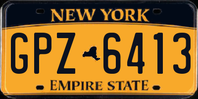 NY license plate GPZ6413