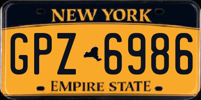 NY license plate GPZ6986