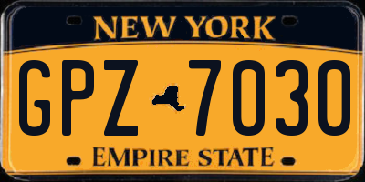 NY license plate GPZ7030