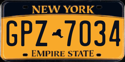 NY license plate GPZ7034
