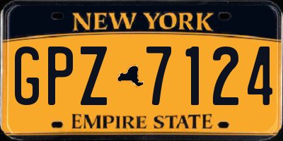 NY license plate GPZ7124