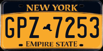 NY license plate GPZ7253