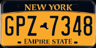 NY license plate GPZ7348