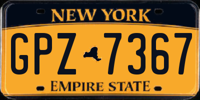 NY license plate GPZ7367