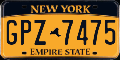 NY license plate GPZ7475