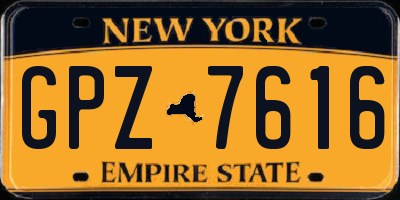 NY license plate GPZ7616