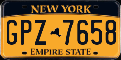 NY license plate GPZ7658