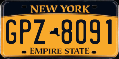 NY license plate GPZ8091