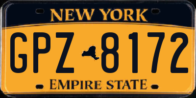 NY license plate GPZ8172