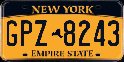 NY license plate GPZ8243