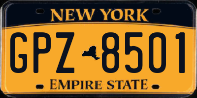 NY license plate GPZ8501