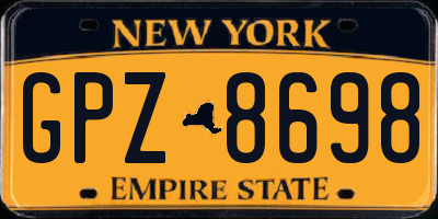 NY license plate GPZ8698