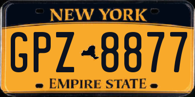 NY license plate GPZ8877