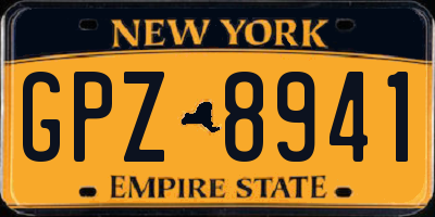 NY license plate GPZ8941