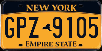 NY license plate GPZ9105