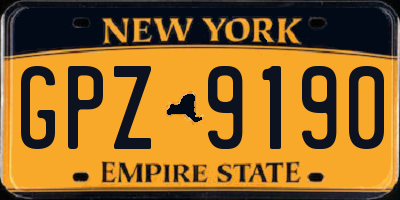 NY license plate GPZ9190