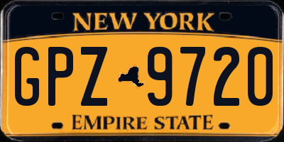 NY license plate GPZ9720