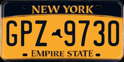 NY license plate GPZ9730