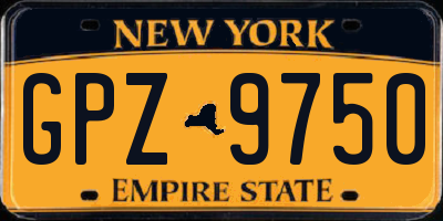 NY license plate GPZ9750