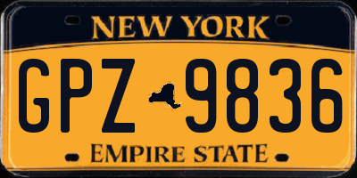 NY license plate GPZ9836