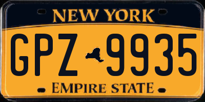 NY license plate GPZ9935
