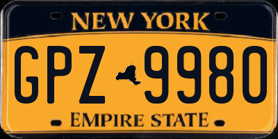 NY license plate GPZ9980